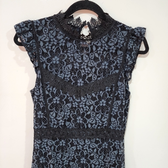 Zara contrasting lace dress, size M, green - Picture 2 of 7